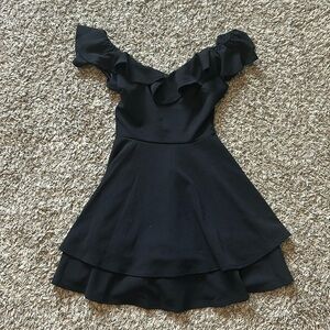 Black ruffle off the shoulder dress size small